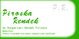 piroska rendek business card